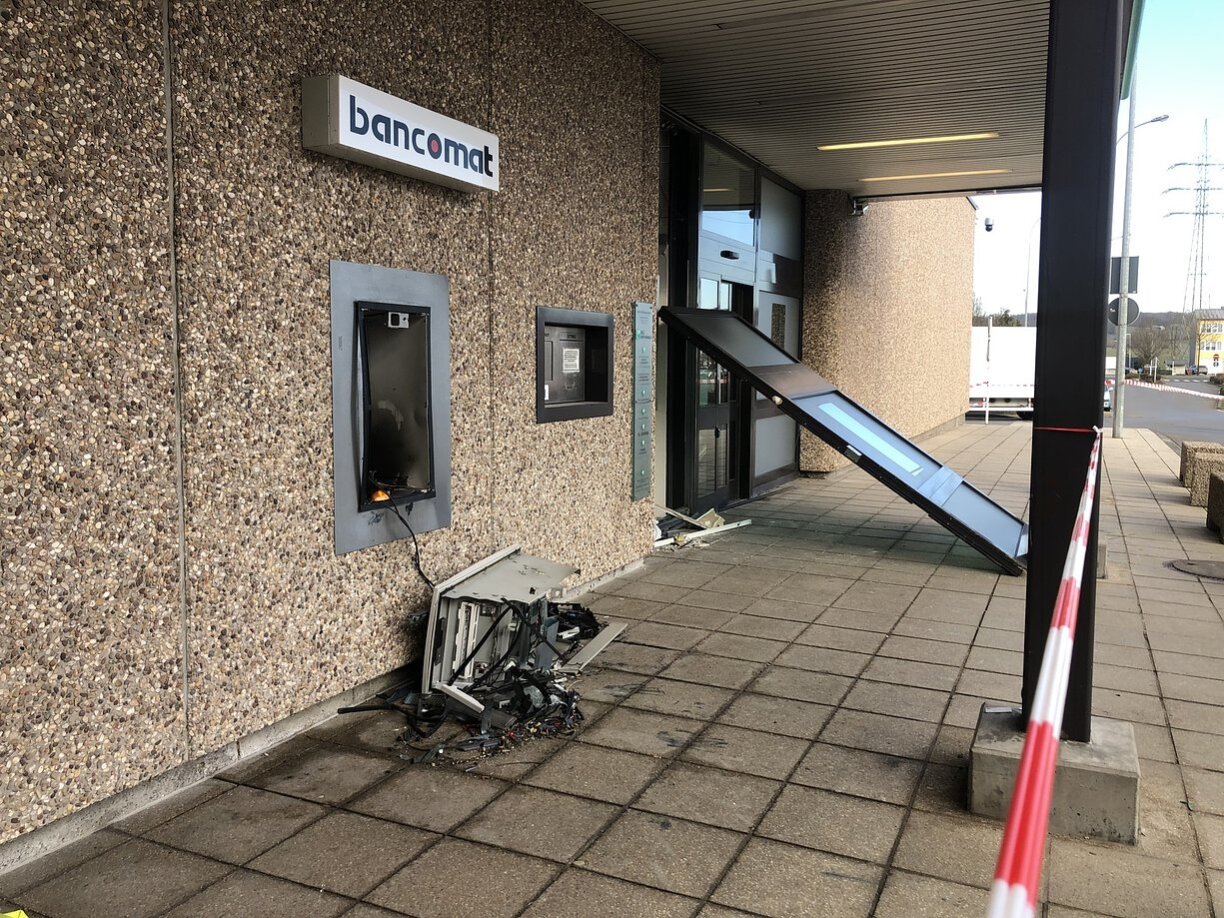 Un distributeur de billets attaqué à l'explosif à Bascharage en 2022.