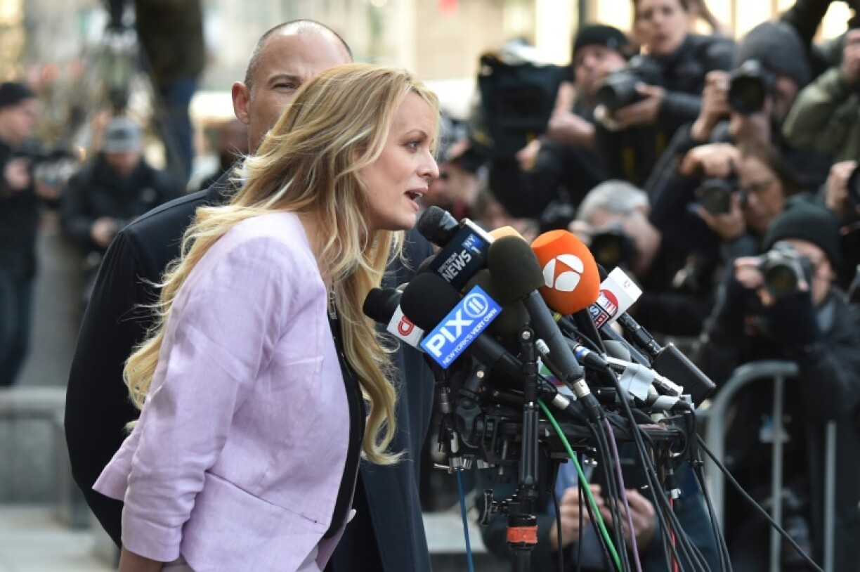 Stormy Daniels devant le tribunal le 16 avril 2018 à New York