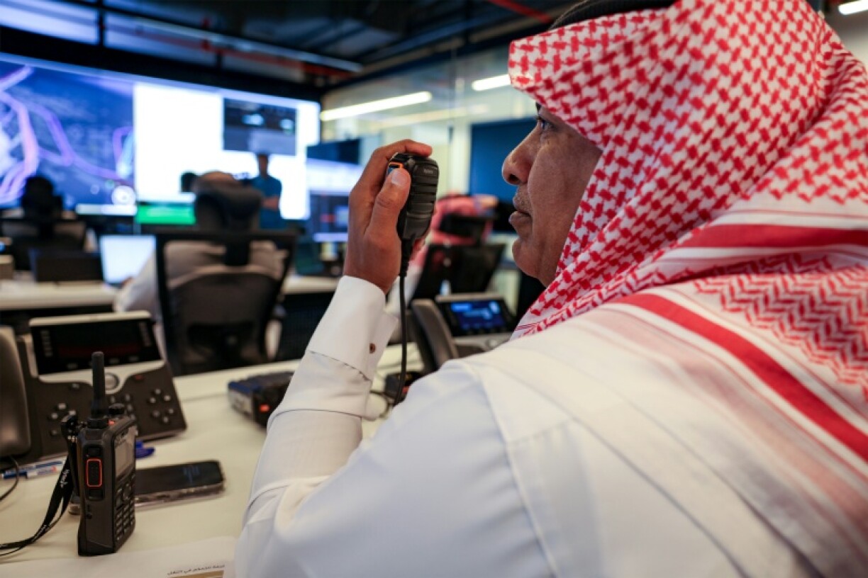 The hajj control room in Mecca is filled with screens and maps for round-the-clock monitoring