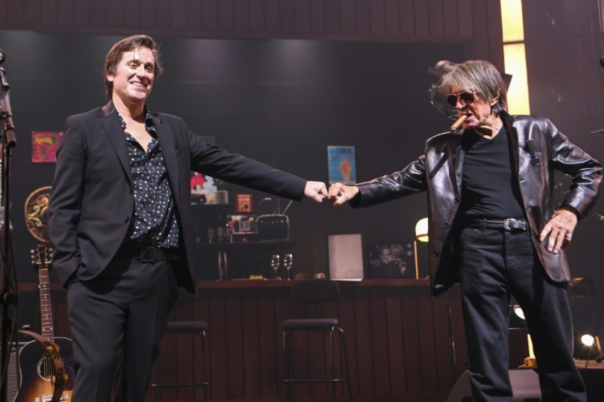 Thomas et Jacques Dutronc, le 11 avril 2022 à Courbevoie, dans les Hauts-de-Seine