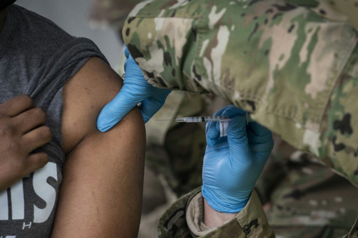 A US man receives a coronavirus vaccine