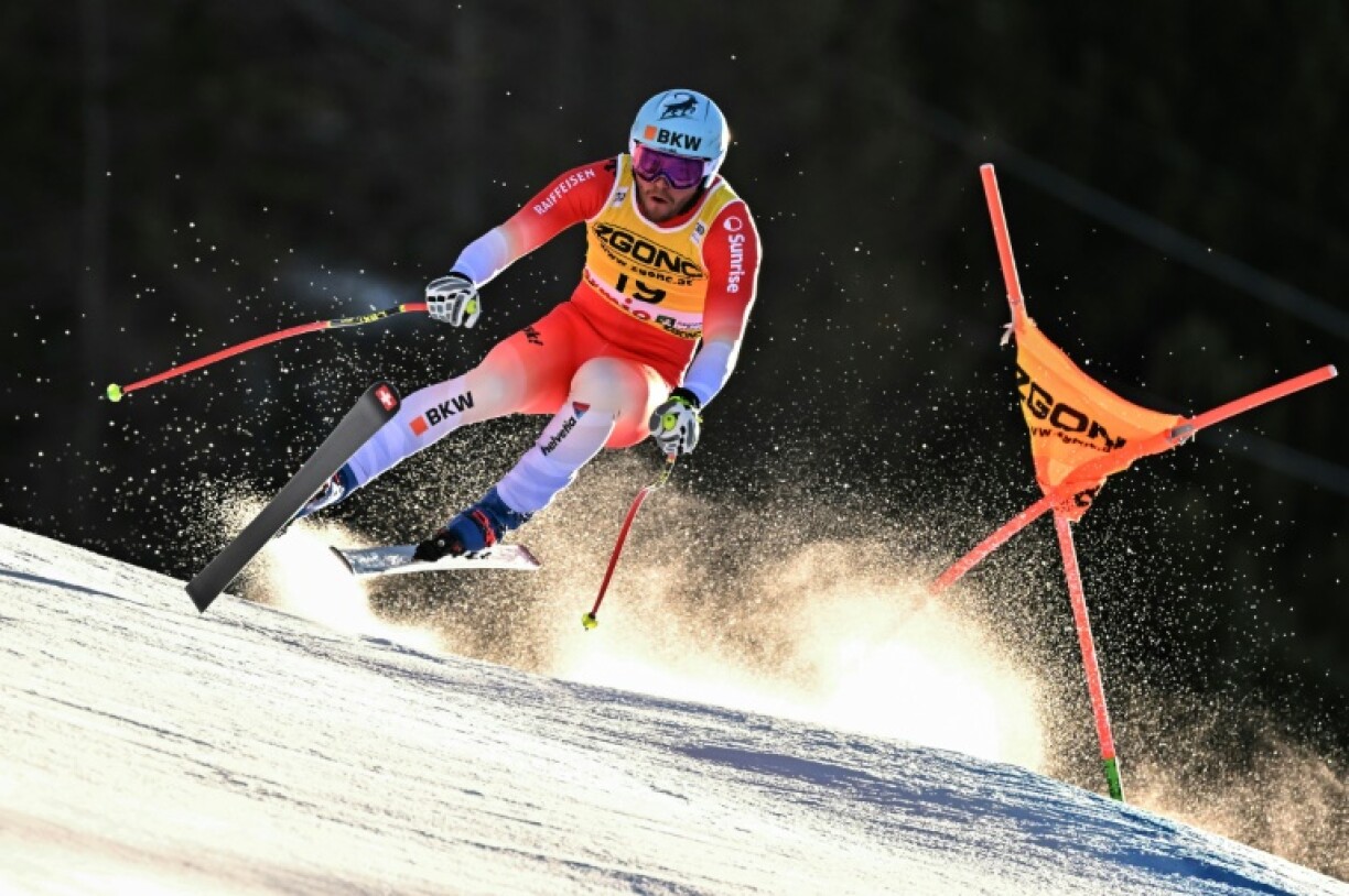 Switzerland's Alexis Monney was the surprise winner of Saturday's downhill at Bormio