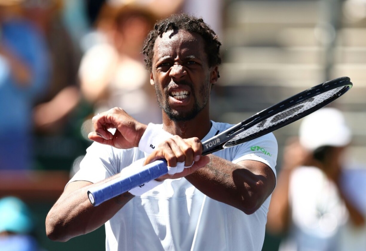 Exploit de Gaël Monfils vainqueur du N.1 mondial Daniil Medvedev à Indian Wells, le 14 mars 2022