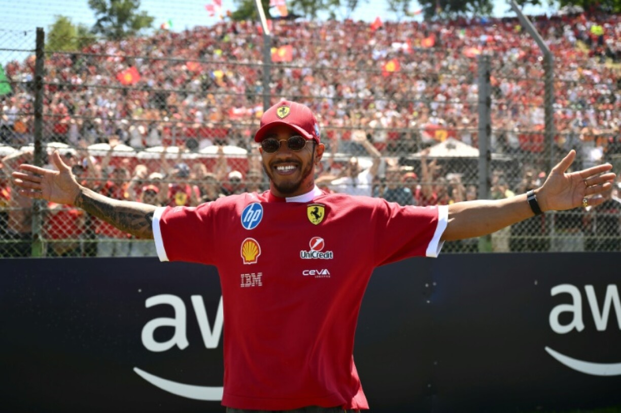 Lewis Hamilton laps up the support from Ferrari's tifosi at Imola