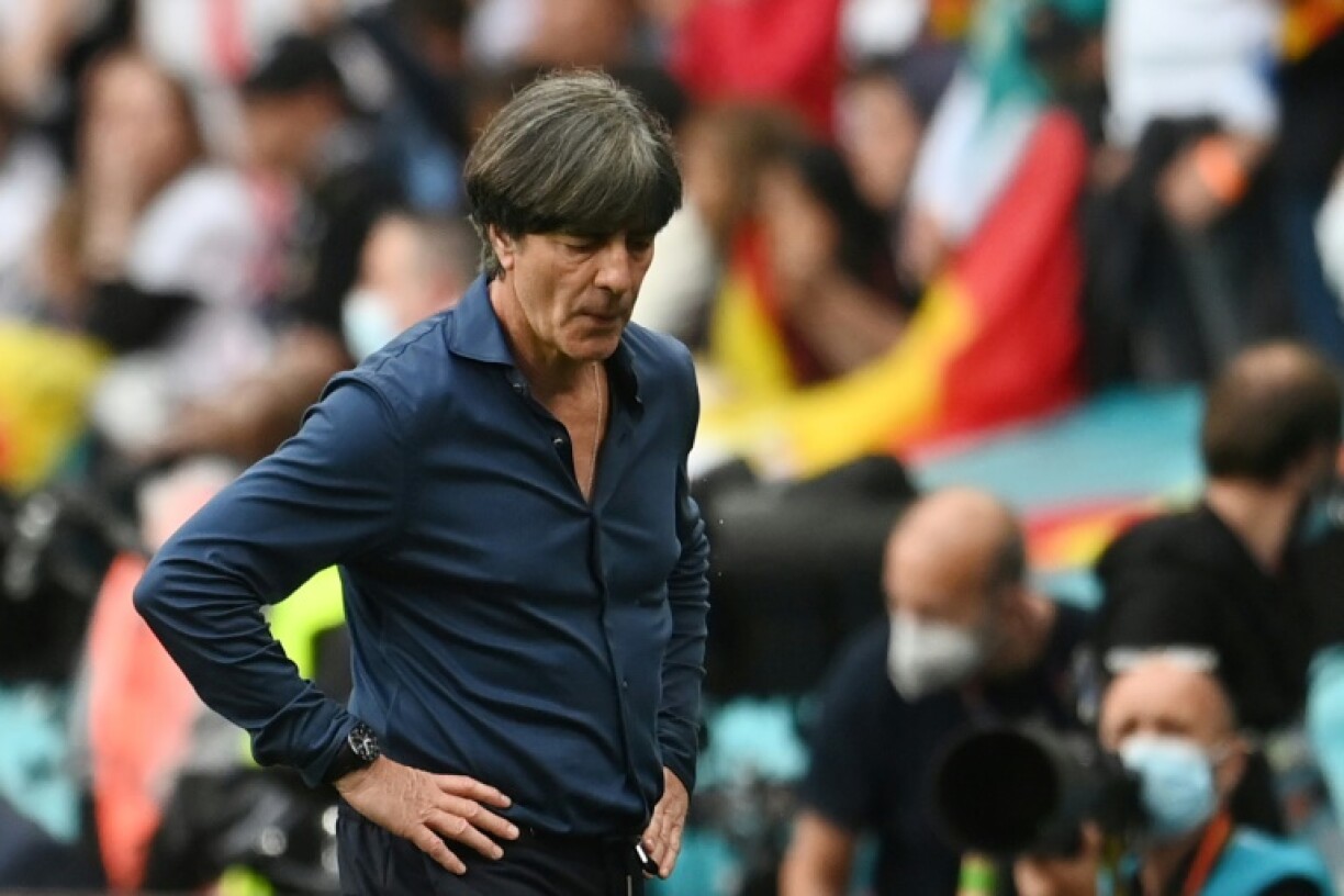 Le sélectionneur allemand Joachim Loew, après la défaite, 2-0 face à l'Angleterre, en 8e de finale de l’Euro 2020, le 29 juin 2021 au stade de Wembley à Londres