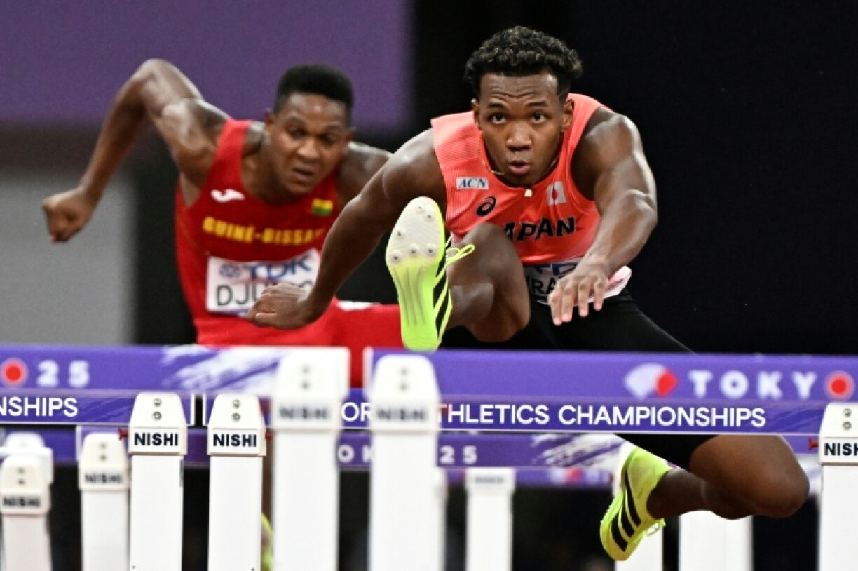 Japan's Rachid Muratake qualified from the men's 110m hurdles heats at the World Athletics Championships in Tokyo