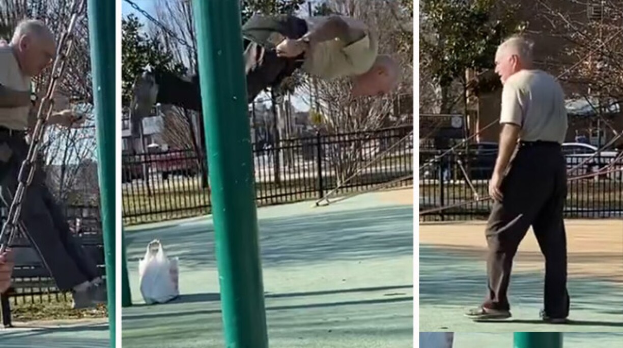 Ce grand-père exécute un flip sur cette balançoire (vidéo)