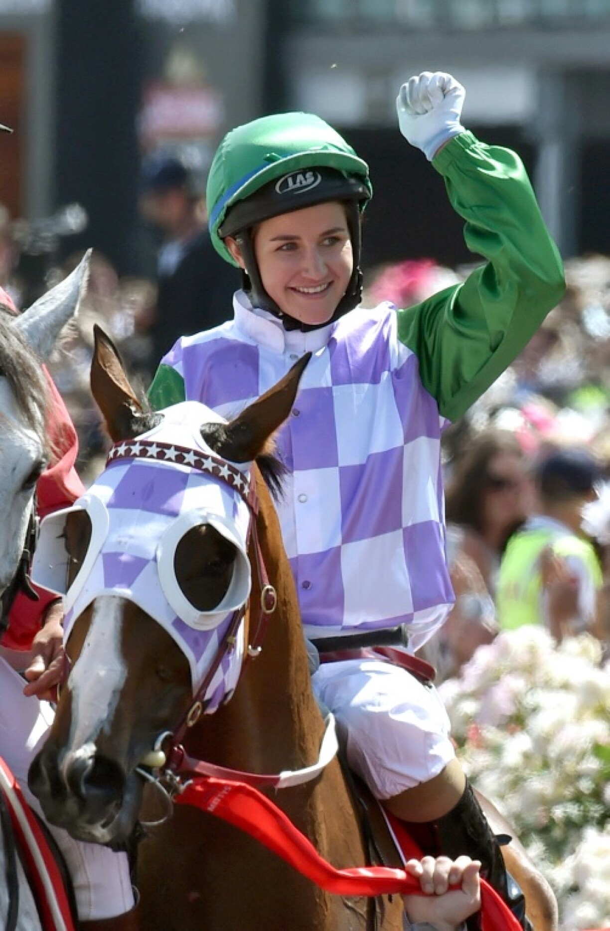 Michelle Payne is the only female jockey to win the Melbourne Cup, finishing first in 2015 Melbourne Cup-winning jockey Michelle Payne is undergoing tests in hospital after falling during a race and complaining of acute abdominal pain, sparking fears of internal injuries, racing officials said May 24, 2016. Australia's Payne -- the first woman to win the 155-year-old Melbourne Cup last year -- tumbled from her horse Dutch Courage at Mildura in northwest Victoria state on Monday and was taken to a nearby hospital.