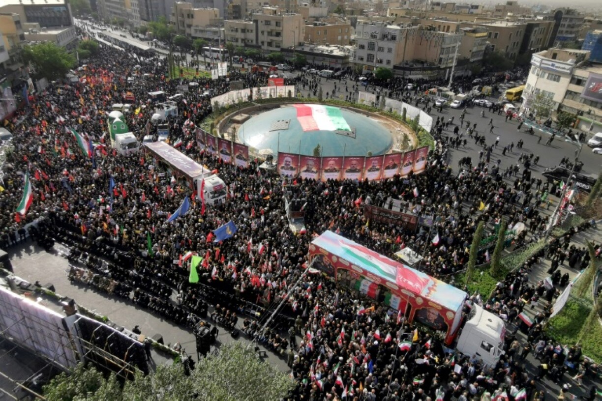 Funérailles nationales en Iran pour les hauts gradés et scientifique du nucléaire tués par Israël, le 28 juin 2025 à Téhéran