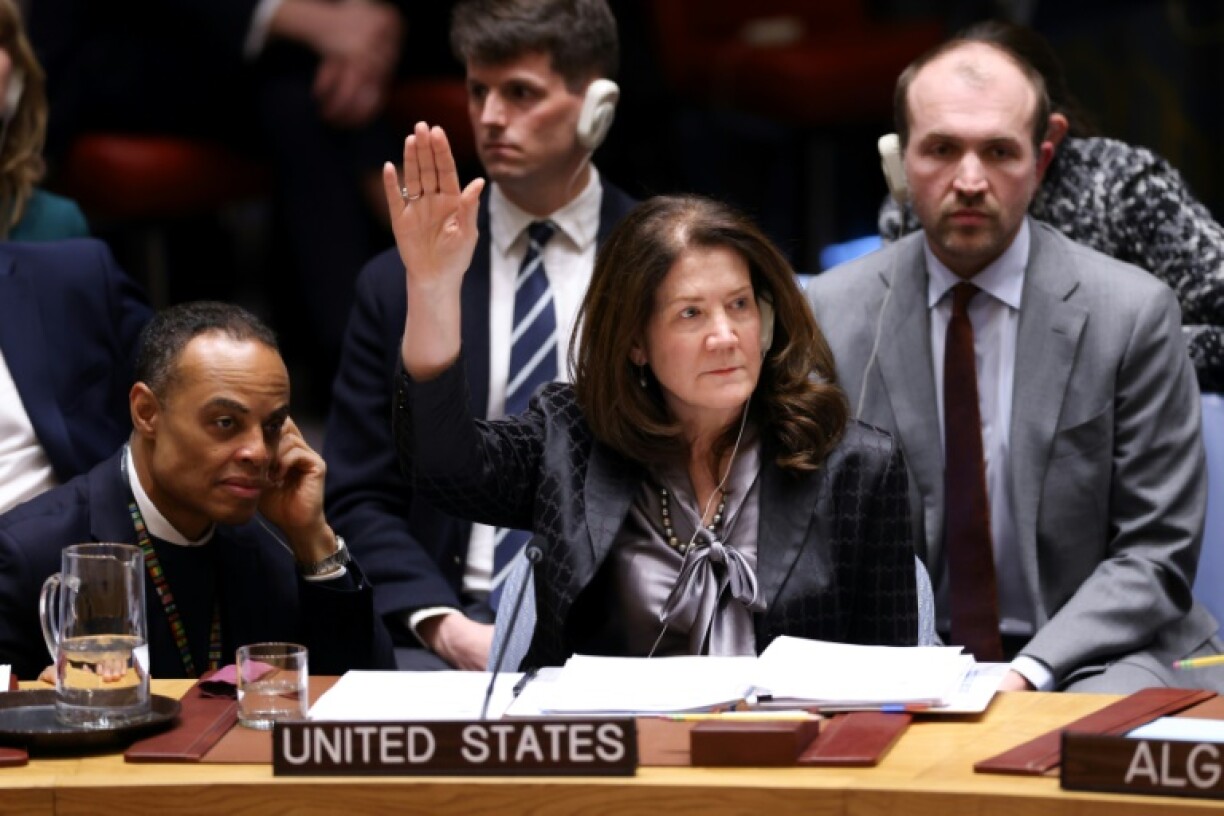 US Deputy Ambassador to the UN, Dorothy Shea, votes during the UN Security Council meeting