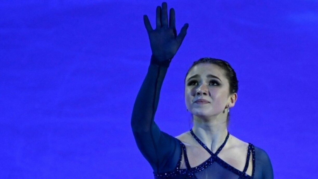 La jeune patineuse russe Kamila Valieva le 14 février 2023 lors d'un gala à CSKA Arena de Moscou