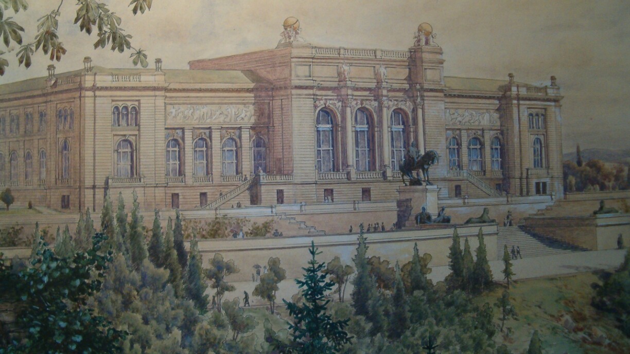 The National Museum with the view from the Petrusse.