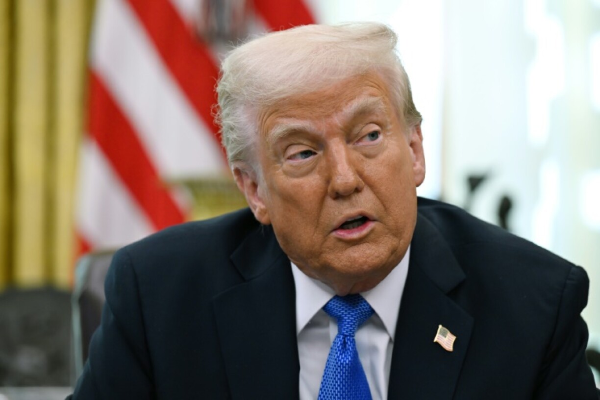 US President Donald Trump speaks in the Oval Office of the White House