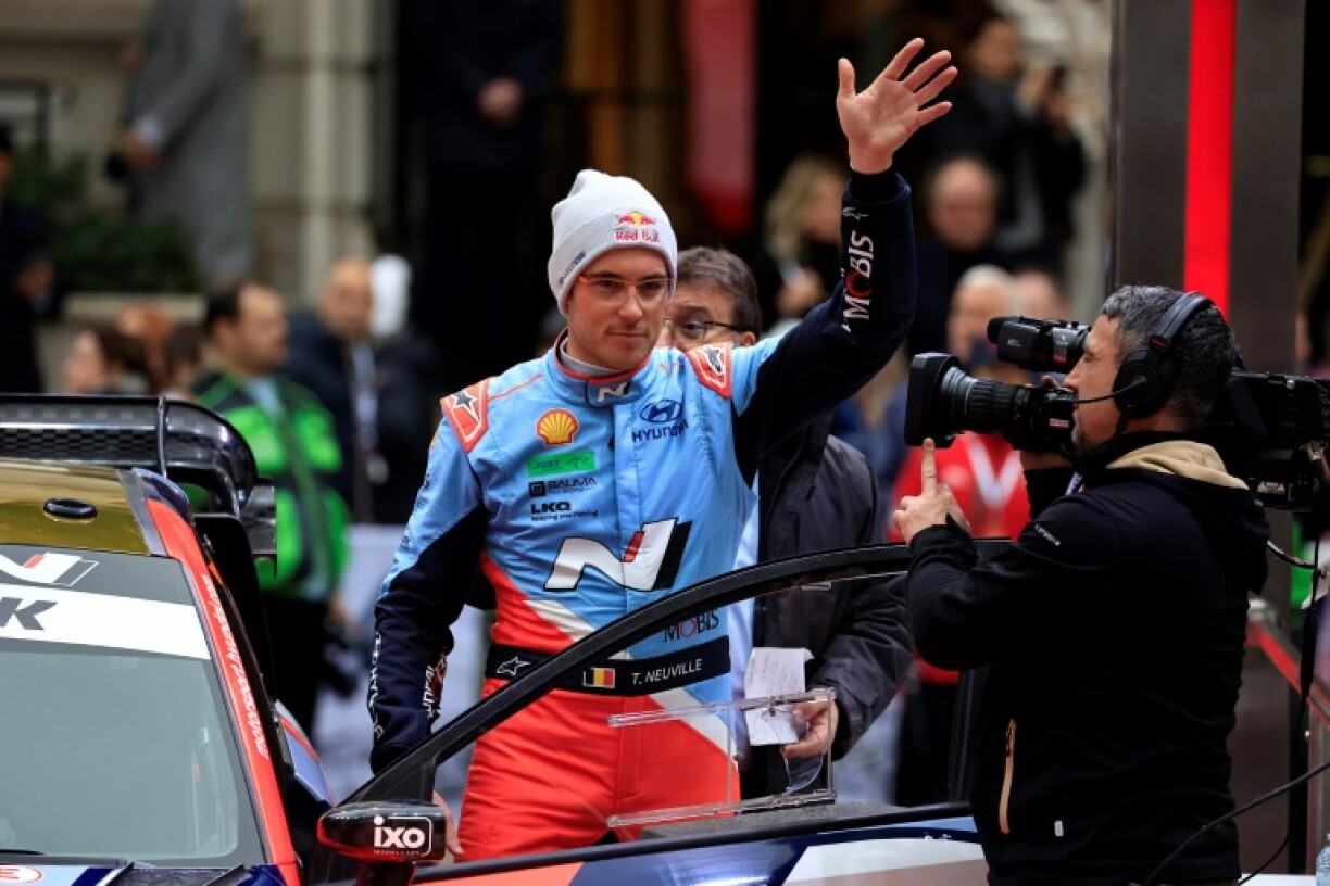 Thierry Neuville at the start of the Monte Carlo Rally on Thursday