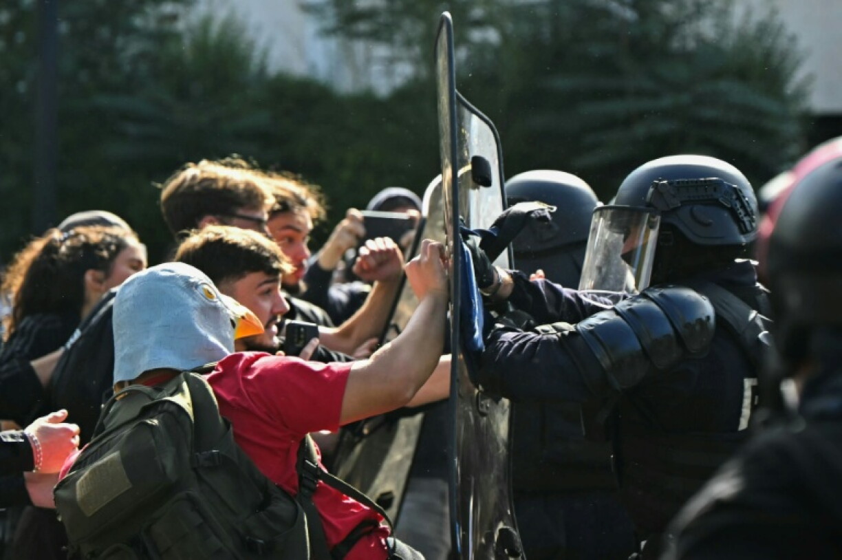 There were scuffles with police in Paris