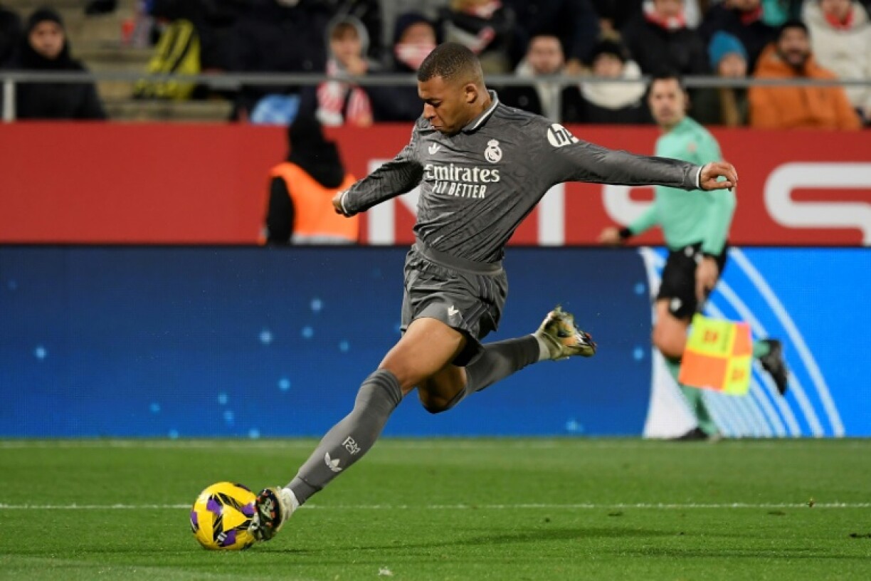 Kylian Mbappe has struggled in recent games but scored Real Madrid's third goal against Girona