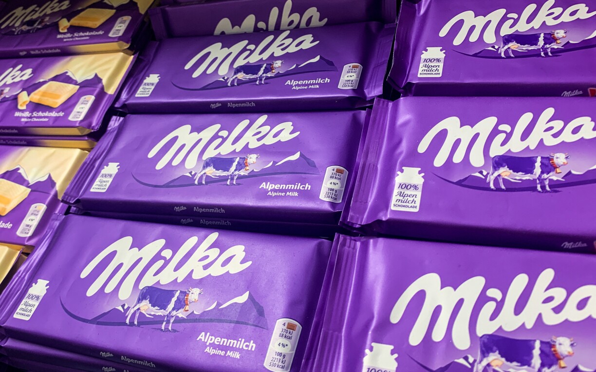 The Milka bar back when it still contained 100 grams of chocolate