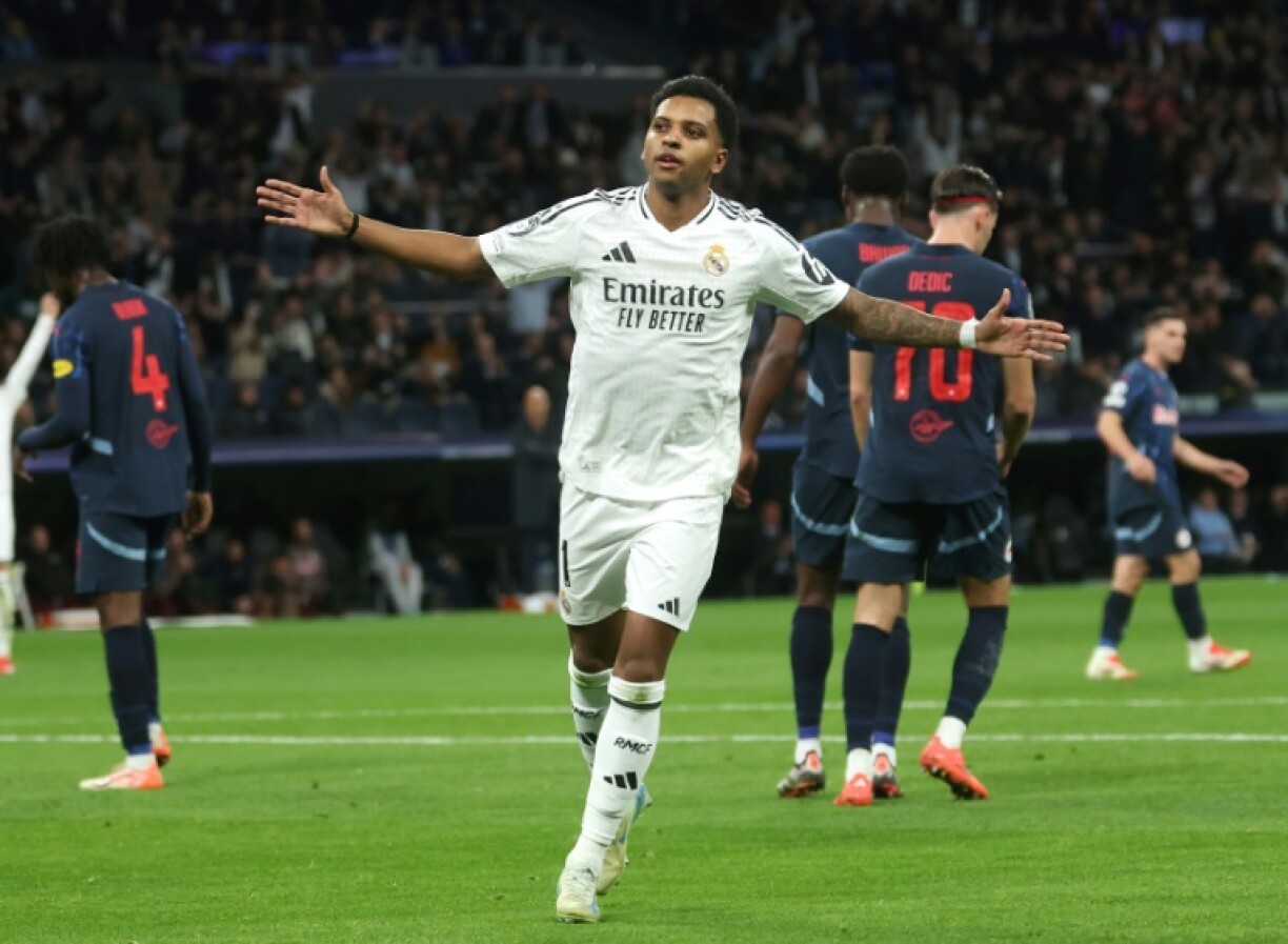 Real Madrid's Brazilian forward Rodrygo hit a brace to send his team on their way against Salzburg