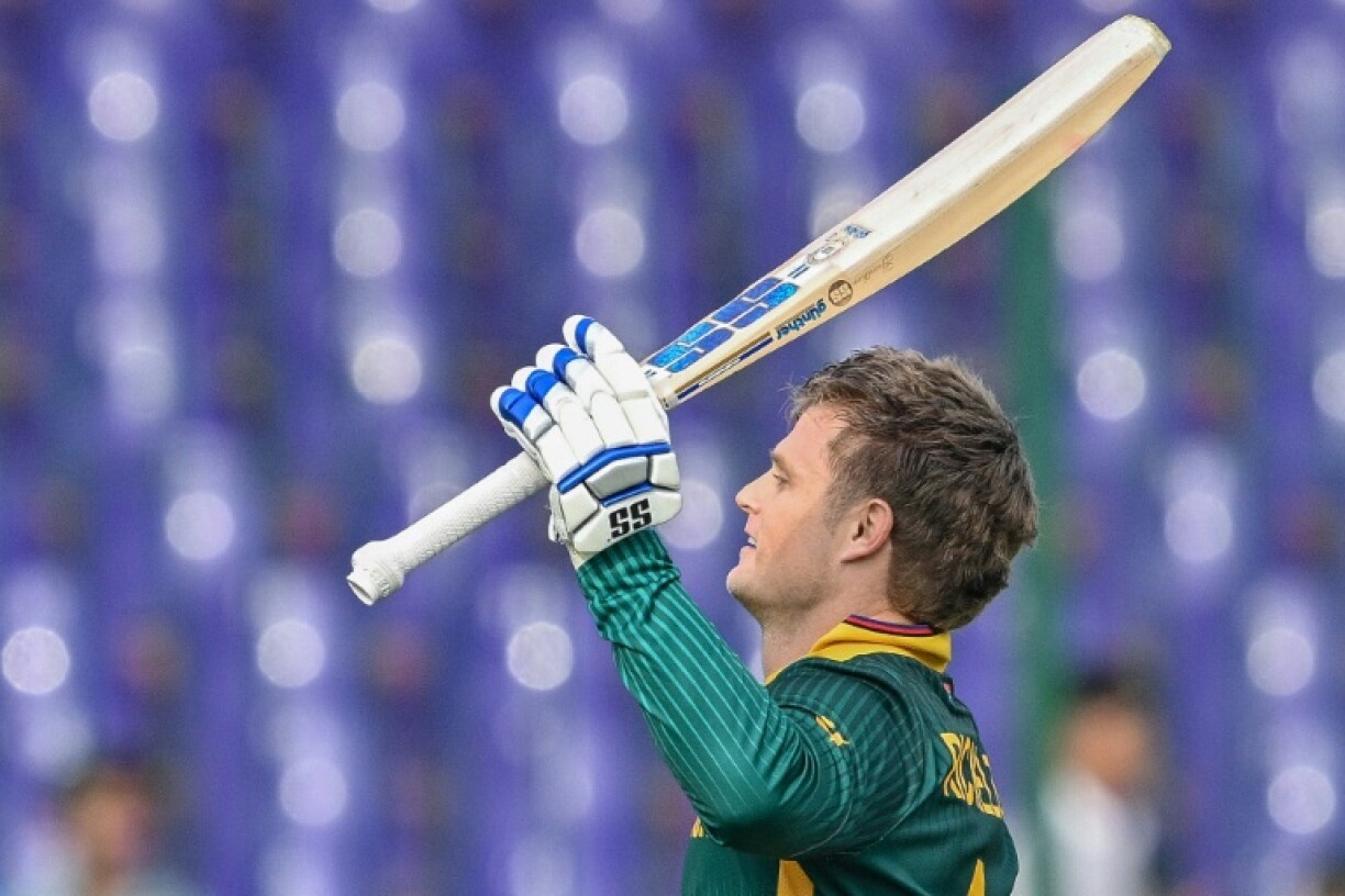 Century star: South Africa's Ryan Rickelton celebrates