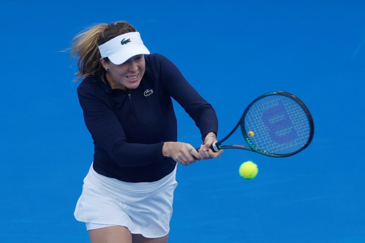 La Russe Anastasia Pavlyuchenkova en quart de finale du tournoi WTA 1000 de Doha contre l'Américaine Danielle Collins le 15 février 2024 à Doha