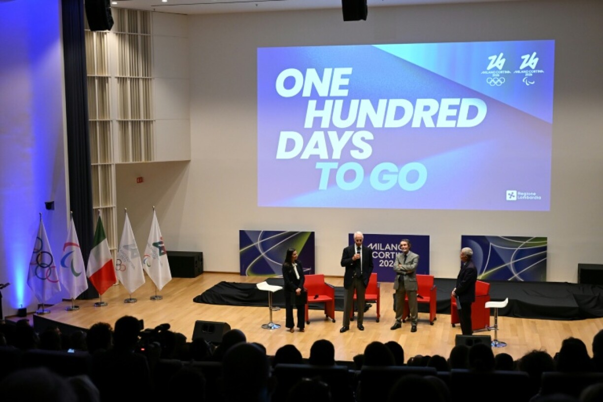 Le président du comité d'organisation Milano-Cortina 2026 Giovanni Malago lors de la cérémonie J moins 100 jours avant les JO-2026 le 29 octobre 2025 à Milan