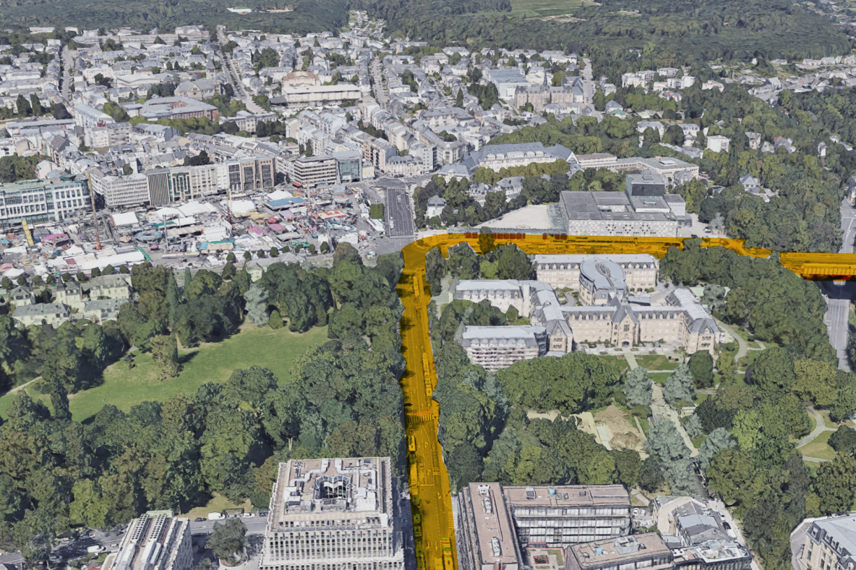 A proposed new tram extension would enter the City Centre through Avenue de la Porte-Neuve.