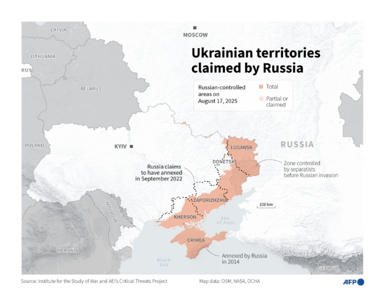 Ukrainian territories claimed by Russia