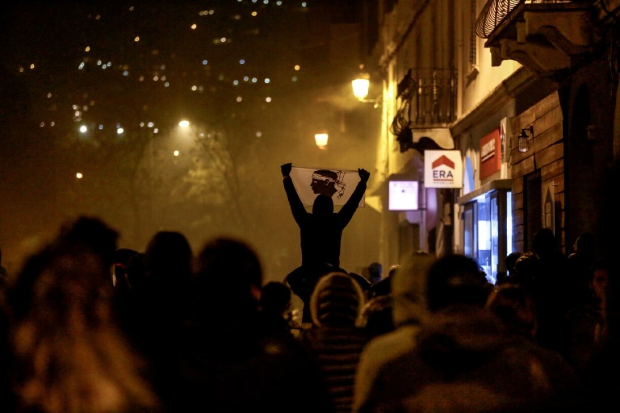 Manifestation à Bastia, en Corse, le 13 mars 2022