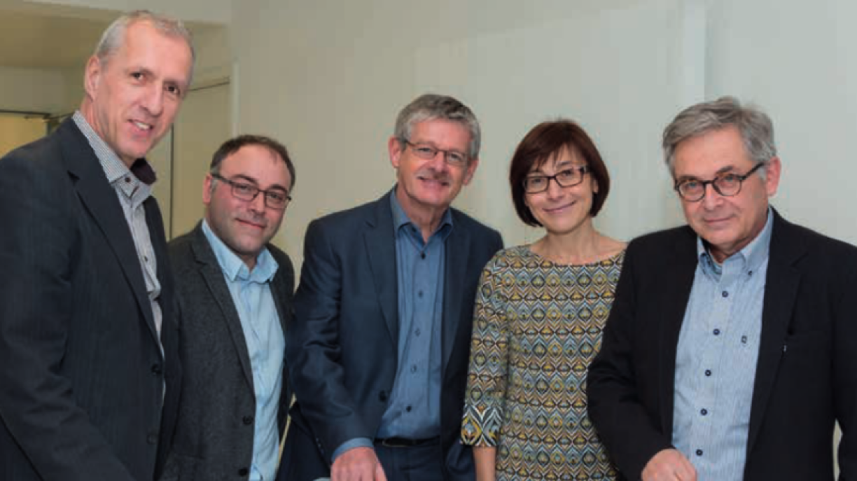 Vu lénks no riets: Serge Haag, Daniel Cardao, Dr Claude Birgen, Patrizia Ascani, Dr Michel Nathan