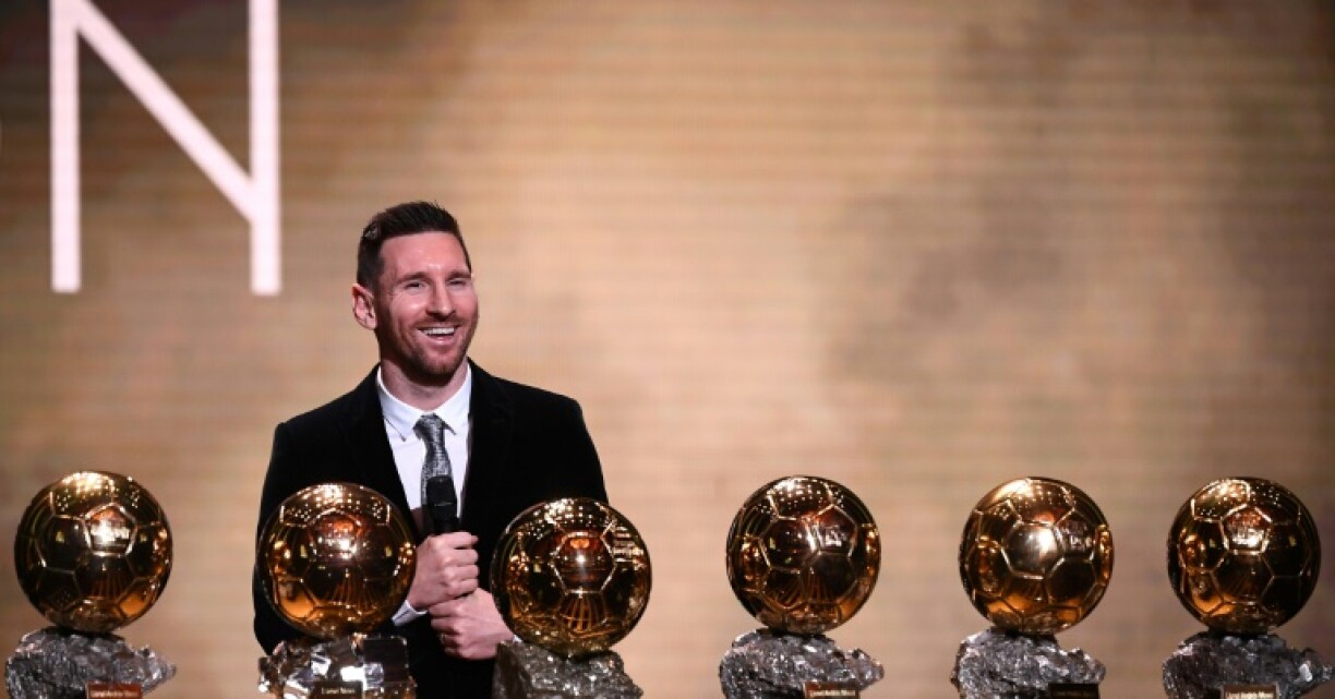 Lionel Messi, sextuple lauréat du Ballon d'Or, le 2 décembre 2019 au Théâtre du Châtelet à Paris