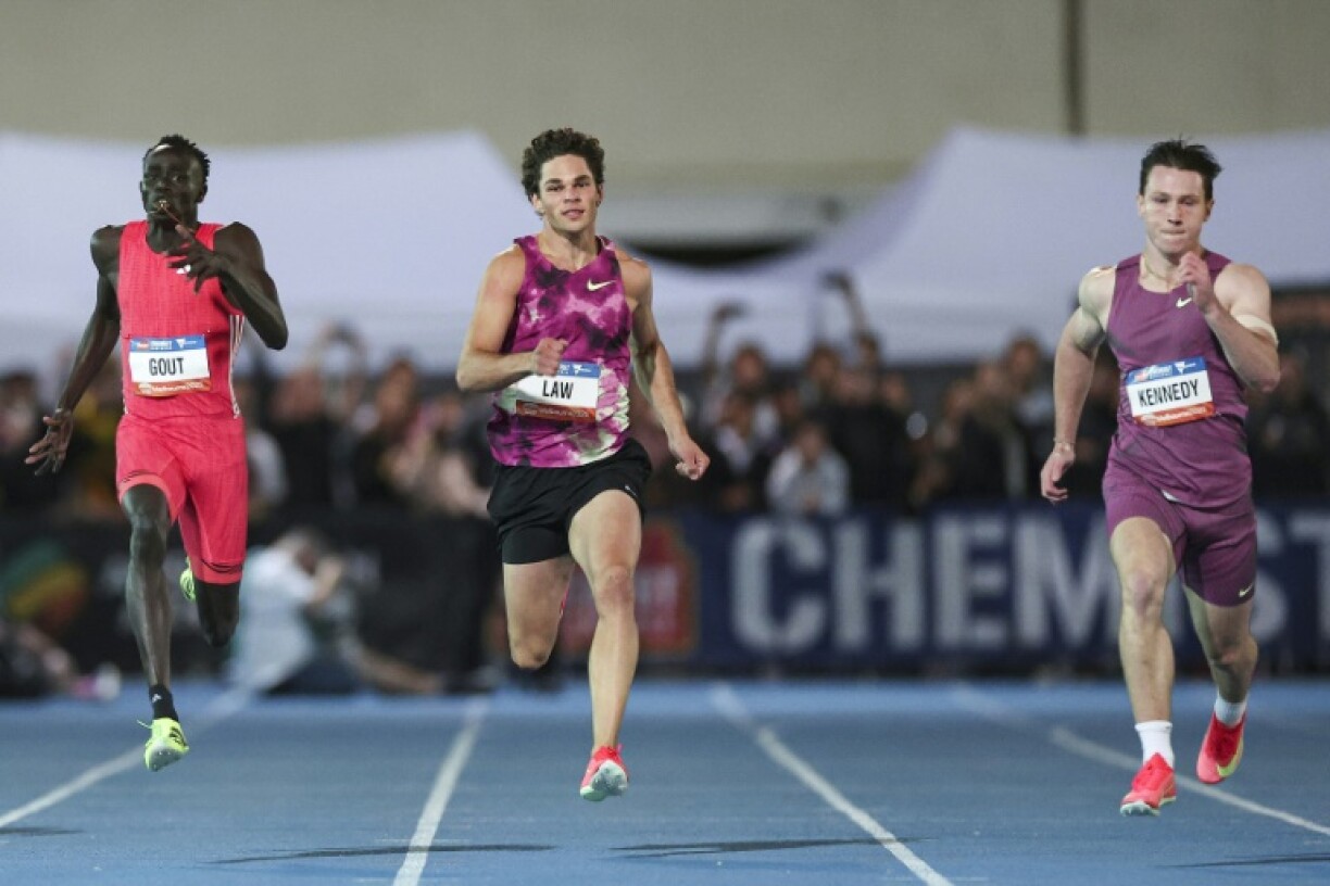 Australian sprinting prodigy Gout Gout finished second to compatriot Lachlan Kennedy in the men's 200m event at the Maurie Plant Athletics Meet in Melbourne