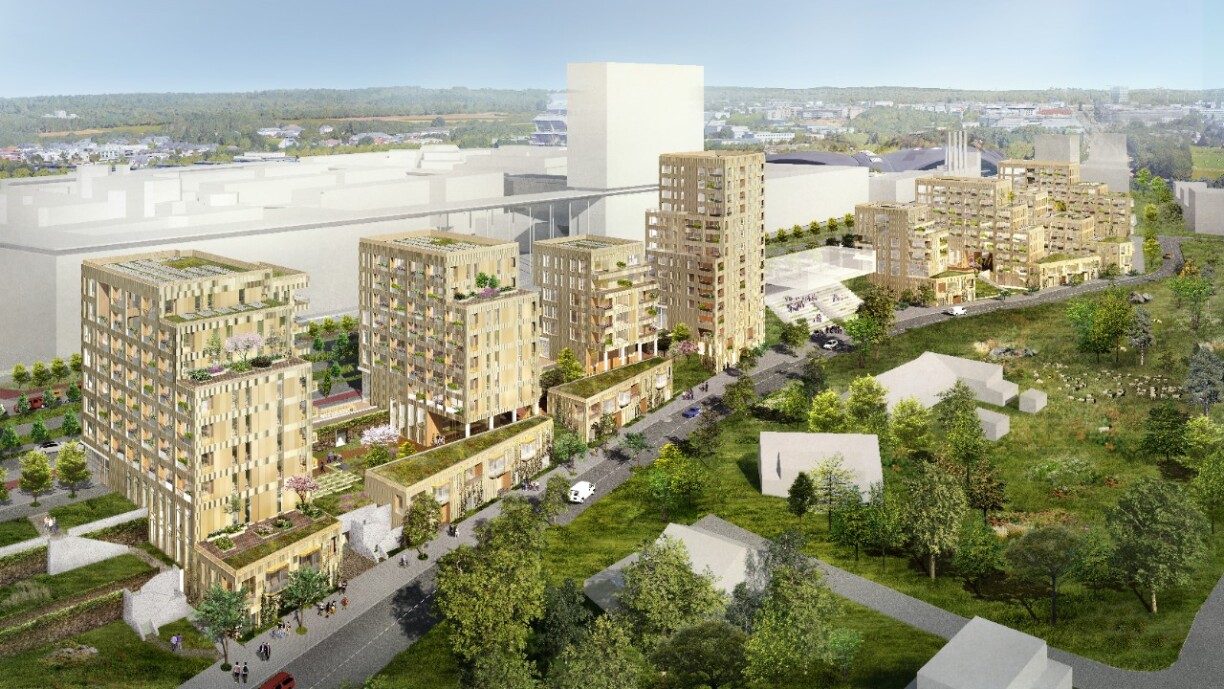 Le quartier vu depuis le sud, le long de la rue Fort Thüngen.