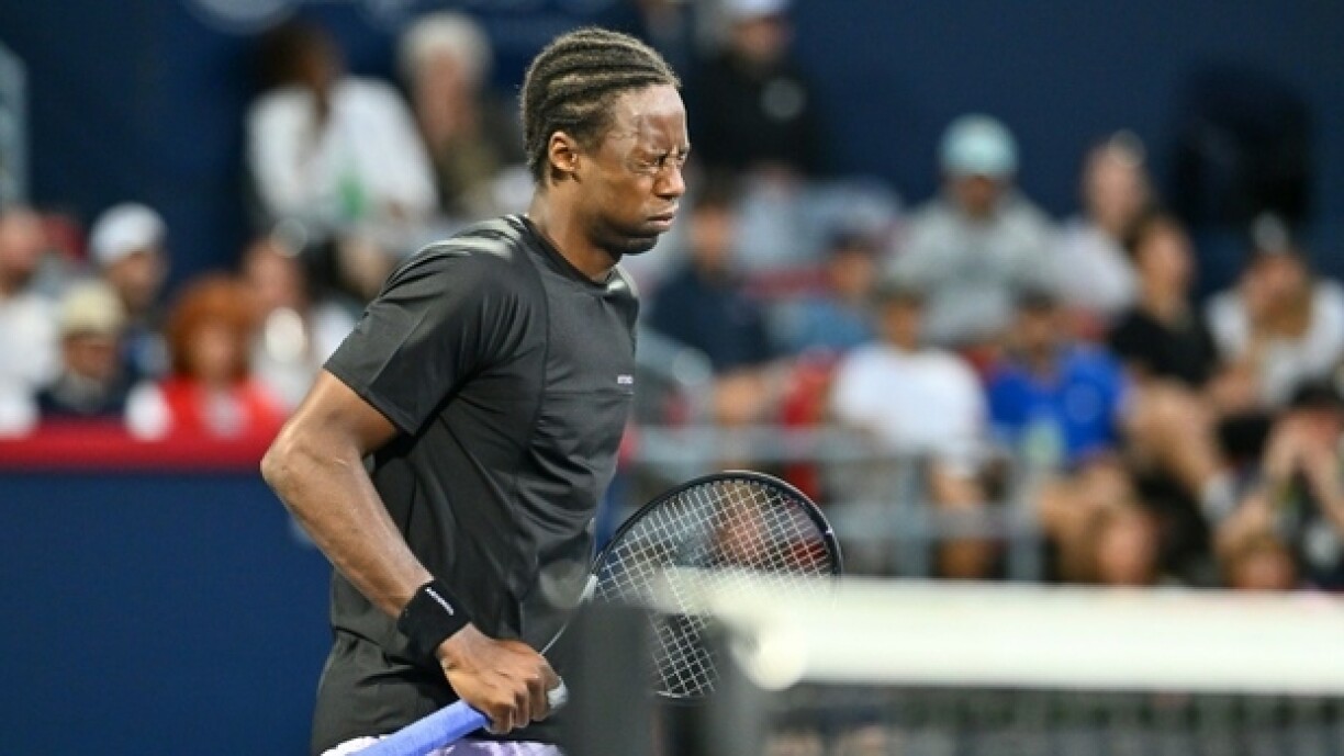 Gaël Monfils grimace de douleur lors du tournoi de Montréal, le 11 août 2022