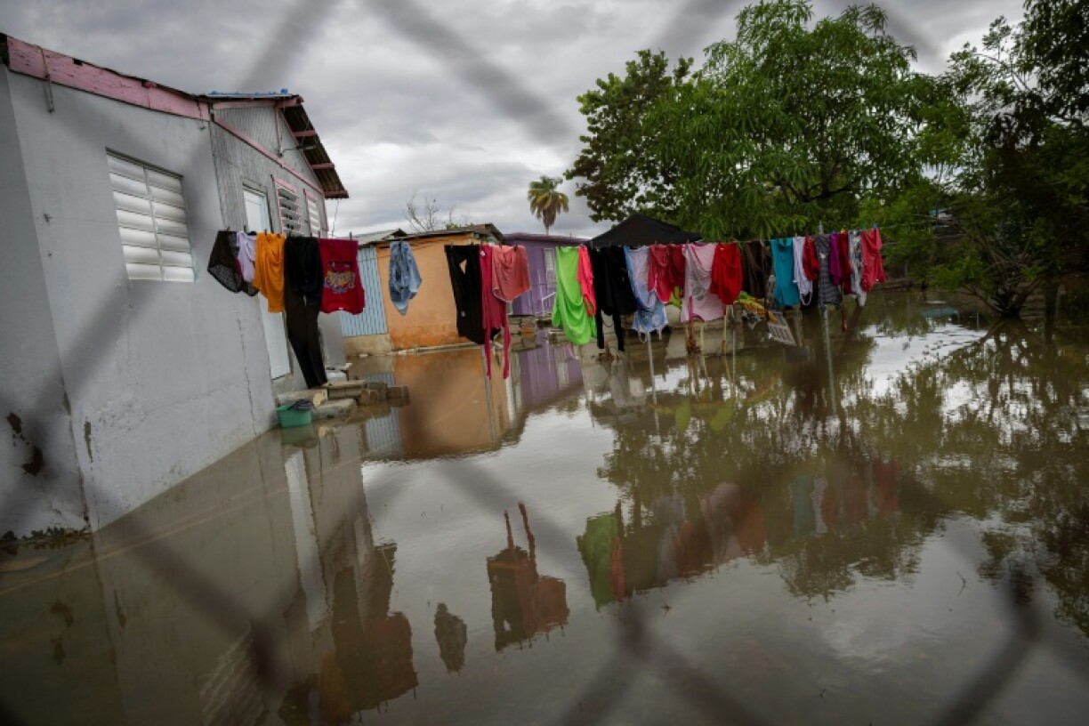 Hurricane Erin leaves standing water across the region in Naguabo, Puerto Rico