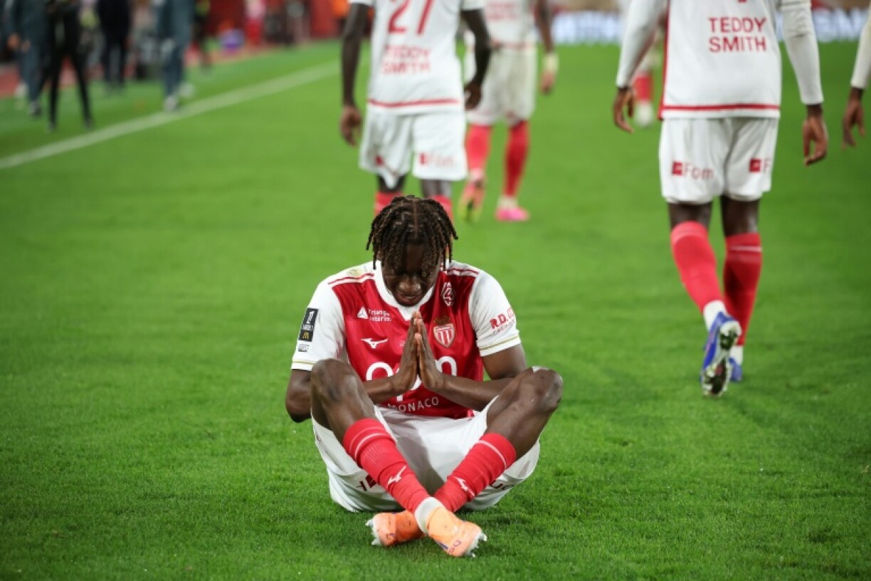Le joueur de Monaco Mamadou Coulibaly après son but marqué à la 60e minute contre Rennes samedi au stade Louis-II