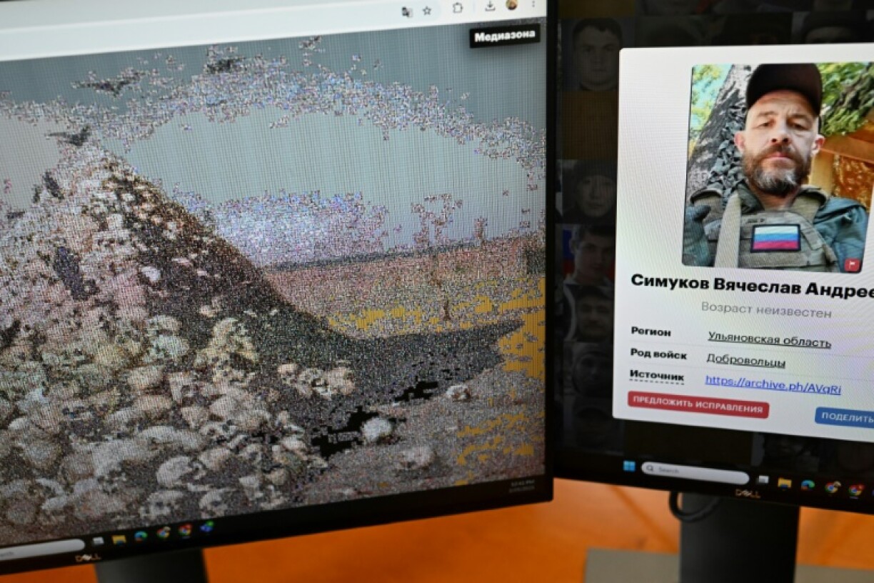 The Mediazona graphic echoes 'The Apotheosis of War', an 1871 painting by Russian artist Vasily Vereshchagin depicting a pile of skulls