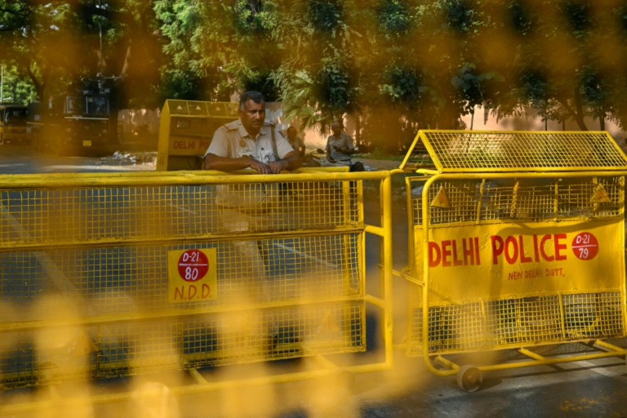 Tens of thousands of police officers and paramilitary personnel have been deployed across India's capital, with multiple layers of yellow metal barricades blocking roads leading to Jantar Mantar