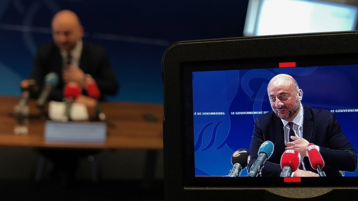 Den Etienne Schneider bei enger Pressekonferenz am Dezember 2019.