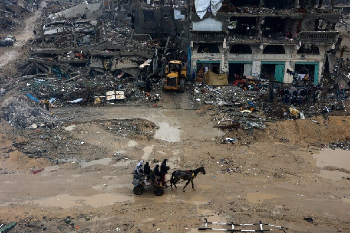 Dans les ruines de Beit Hanoun, dans le nord de la bande de Gaza, le 12 février 2025
