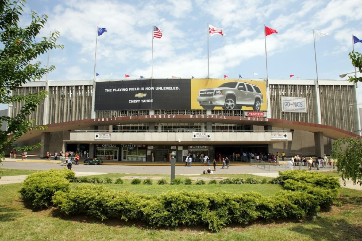 A proposed new NFL Washington Commanders stadium at the site of RFK Stadium, shown in its heyday, is in jeopardy from US President Donald Trump, who wants the team to restore its old nickname