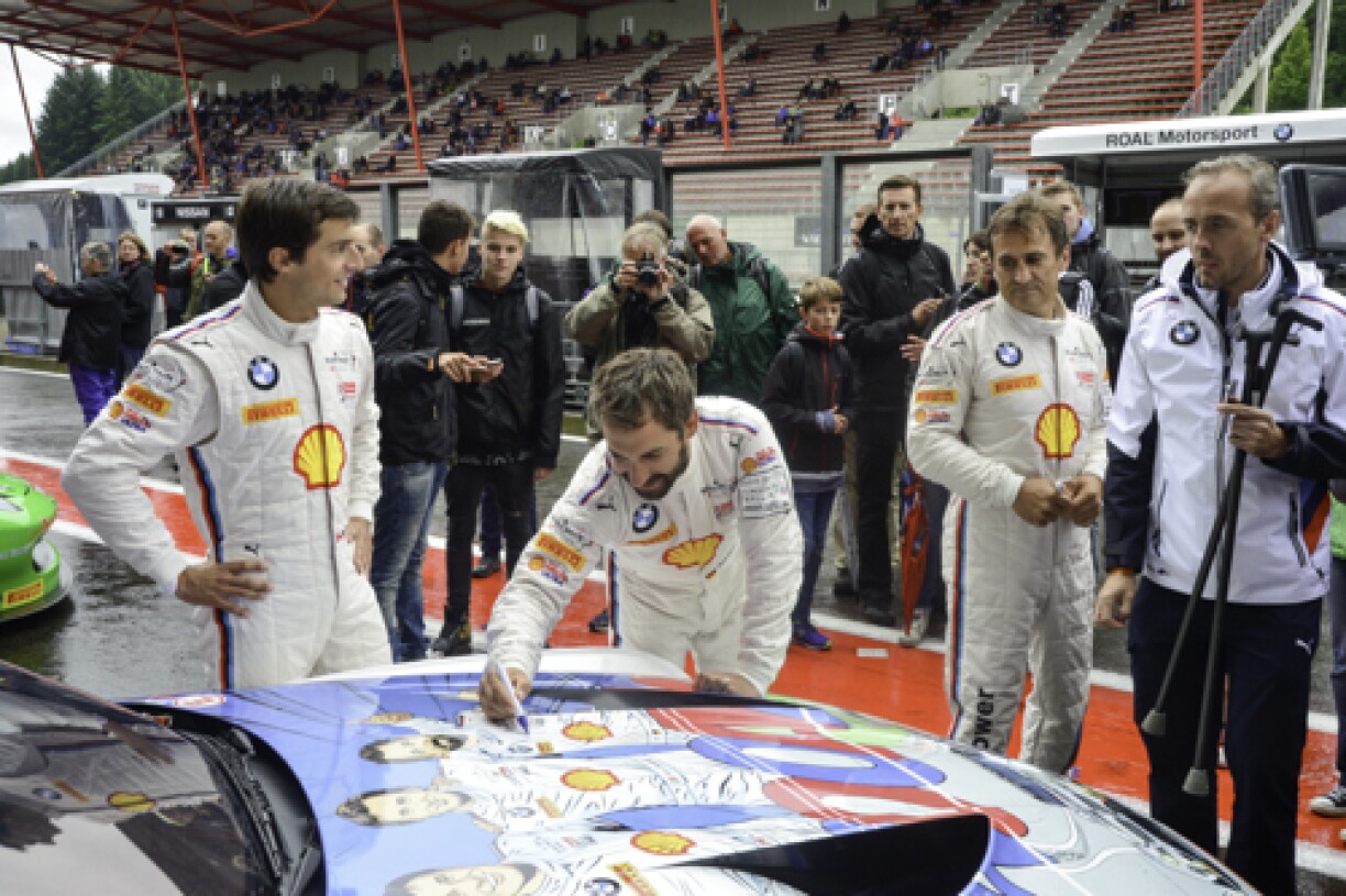 Den Alex Zanardi bei de 24 Stonne Spa am Joer 2015.