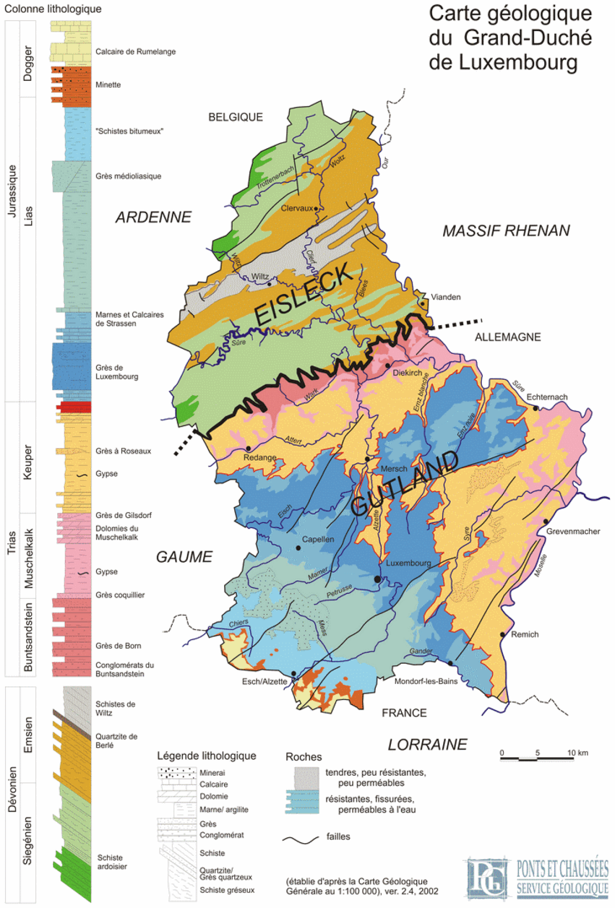 Carte géologique générale du Grand-Duché de Luxembourg
