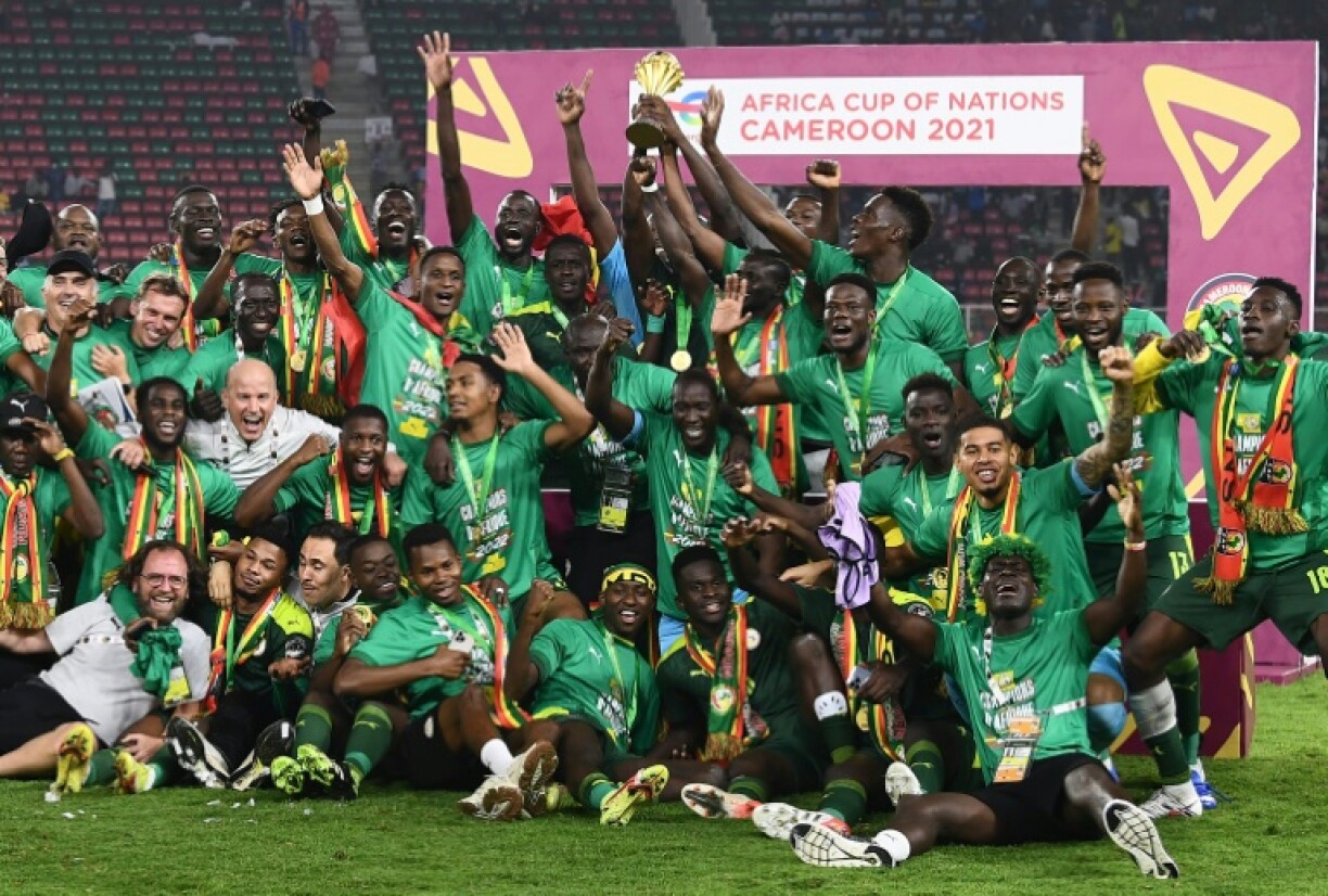 Les Lions de la Téranga du Sénégal sacrés champions d'Afrique devant l'Egypte à Yaoundé, le 6 février 2022