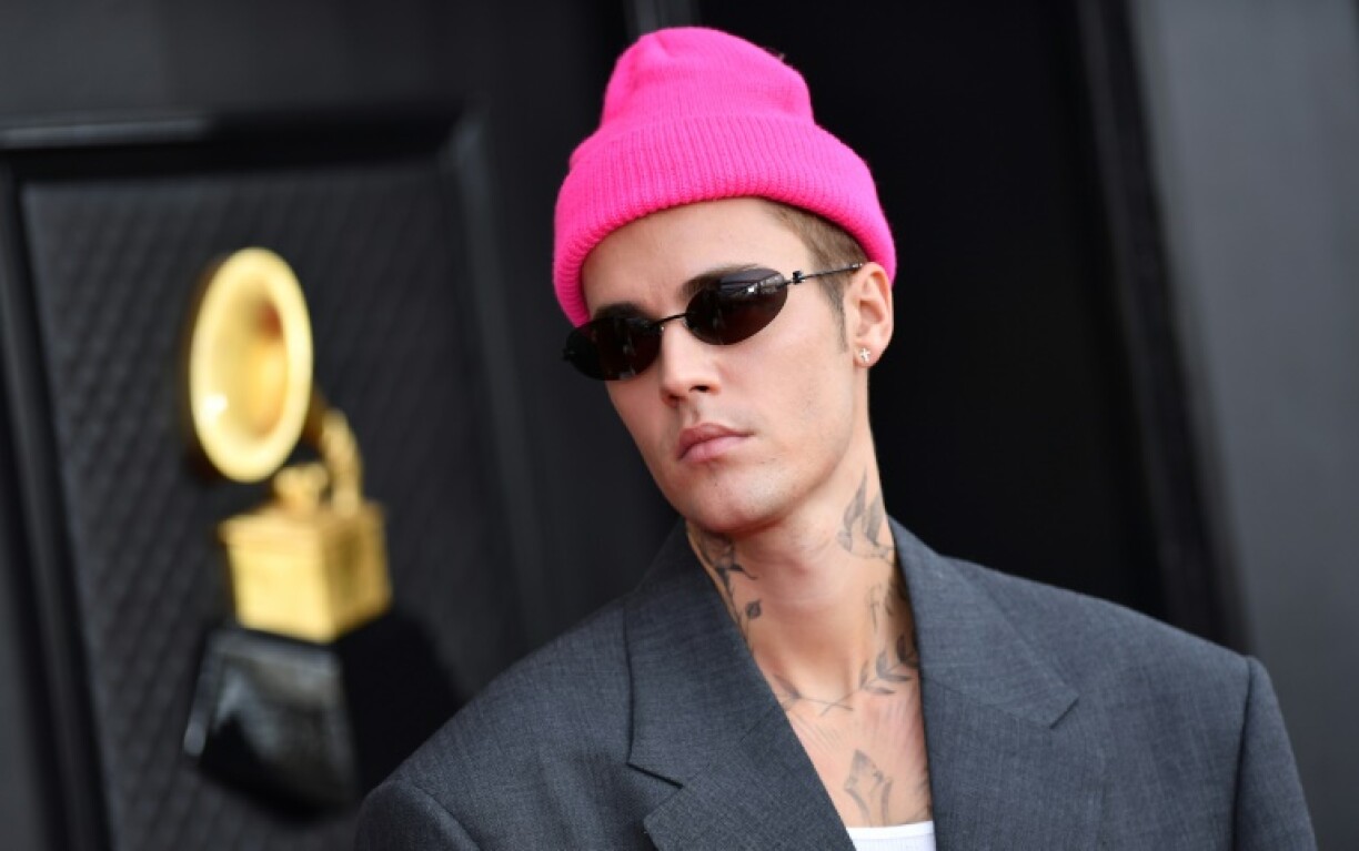 Le chanteur canadien Justin Bieber, le 3 avril 2022 à Las Vegas, à la 64e cérémonie des Grammy Awards