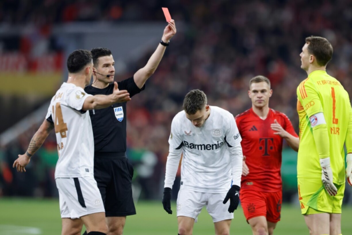 Bayern Munich captain Manuel Neuer receives the first red card of his career