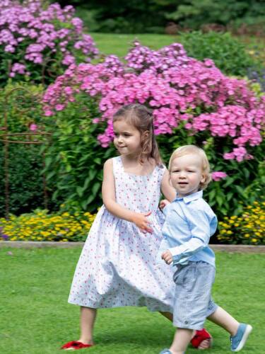 Young Princess Amalia is clearly protective of her younger brother Prince Liam.