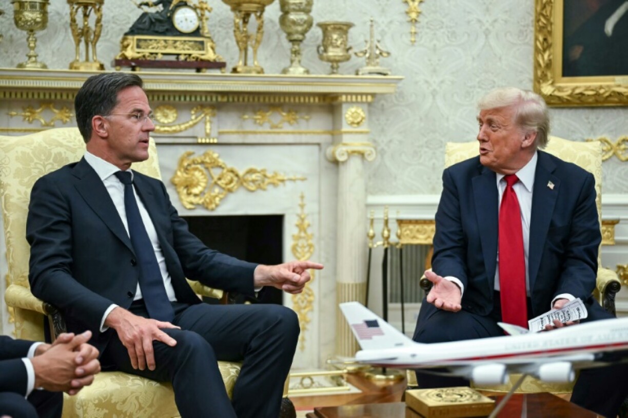 US President Donald Trump meets with NATO Secretary-General Mark Rutte in the Oval Office of the White House