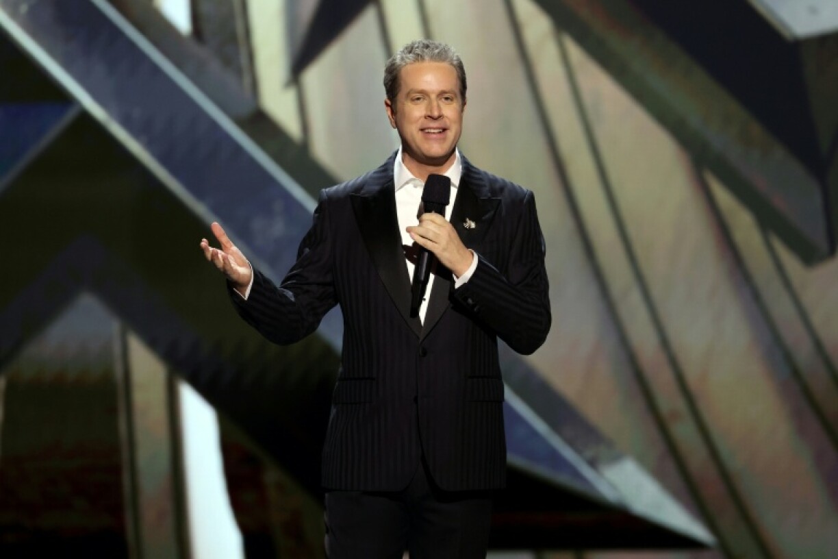 Le créateur des Game Awards, Geoff Keighley, prend la parole lors de la cérémonie organisée au Peacock Theater à Los Angeles, le 11 décembre 2025