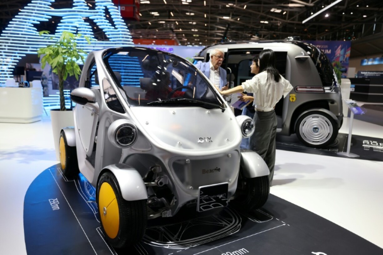 A PIX Beastie mini electric vehicle at the booth of Chinese firm PIX Moving at the International Motor Show