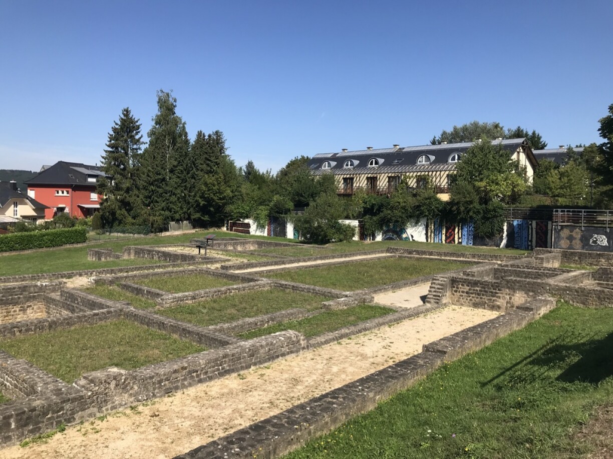 The remnants of the Roman villa in Helmsange.